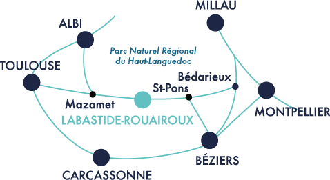 carte Carte du Parce Naturel Régional du Haut-Languedoc - Festival Labastide-Rouairoux